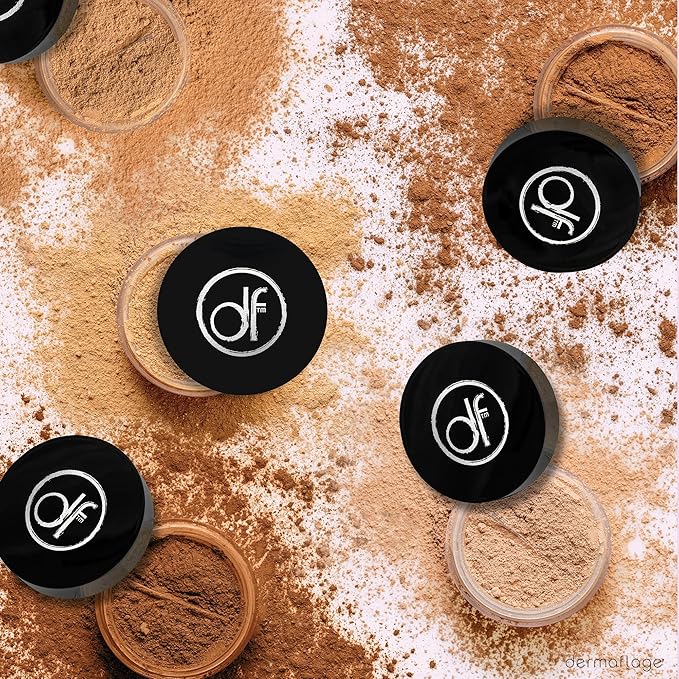 Dermaflage Mineral Powder Foundation - Full Coverage, Talc-Free & Lasting Matte Finish - Natural Ingredients with Antioxidants - Safe for Sensitive Skin & Made in USA - Bronze Medium