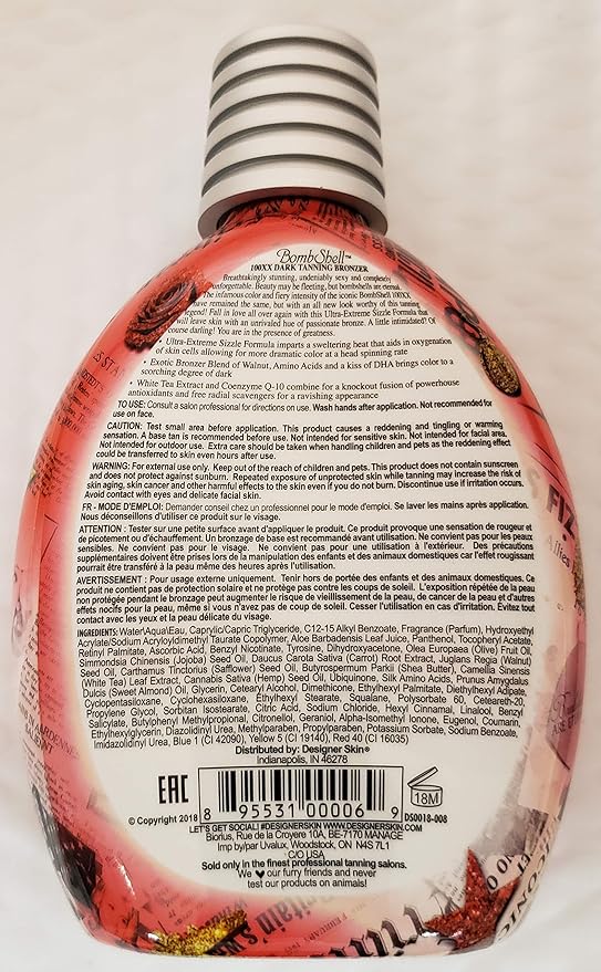 Designer Skin BombShell, 100XXBronzer, 13.5-Ounce Bottle