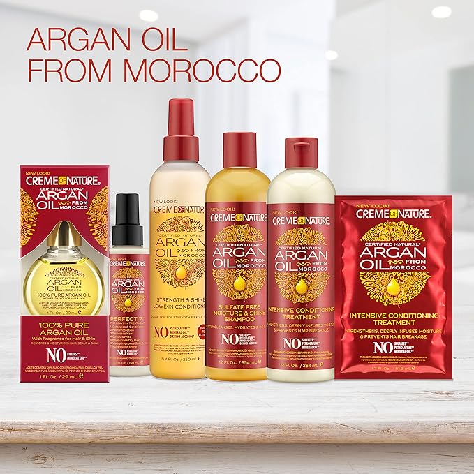 Creme of Nature Intensive Conditioning Treatment, Strengthens & Deeply Infuses Moisture, Prevents Breakage, Infused with 100% Organic Argan Oil, 12 oz