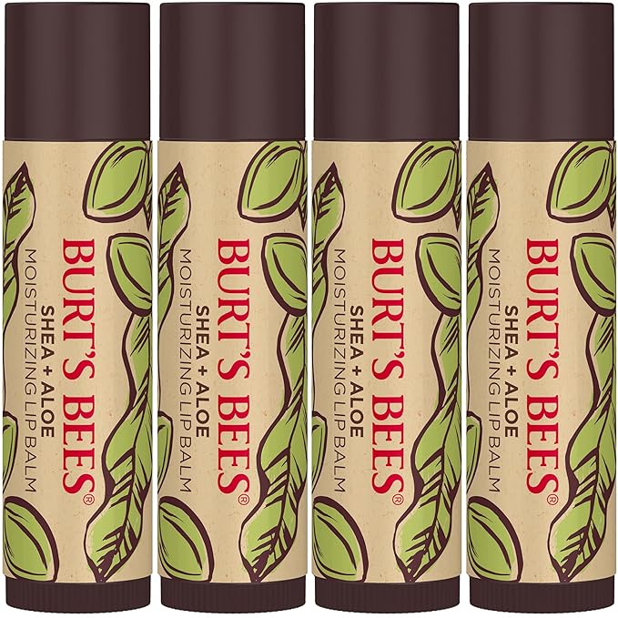 Burt's Bees Easter Basket Stuffers, Lip Balm, Beeswax, Strawberry, Coconut and Pear, and Vanilla Bean Pack, With Responsibly Sourced Beeswax, Tint-Free, Natural Lip Treatment, 4 Tubes, 0.15 oz.