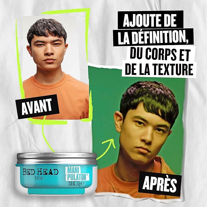 Bed Head TIGI Manipulator Texturizing Putty, Firm Hold Styling Putty for Short to Medium Hair, 2.01 oz (Pack of 2)