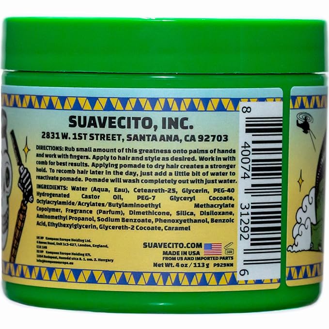 Suavecito Pomade Firme (Strong) Hold 4 oz, 1 Pack - Pomade For Men - Medium Shine Water Based Wax Like Flake Free Hair Gel - Easy To Wash Out - All Day Hold For All Hair Styles - El Dorado