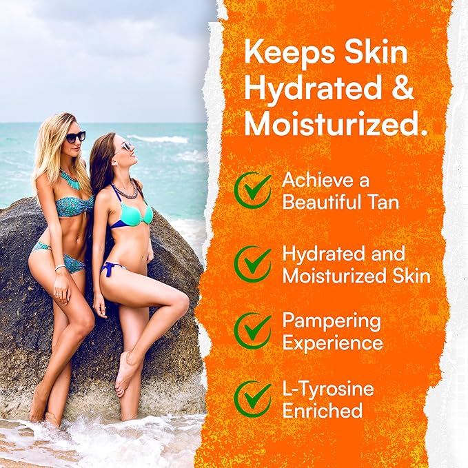 Carrot Sun Tanning Accelerator – 350ml Carotene Intensive Tanning Gel – Natural Extract Sun Cream Tanning Lotion for All Skin Types – Tan Lotion with Carrot Oil for Even Beautiful Skin Coloring - SPF0