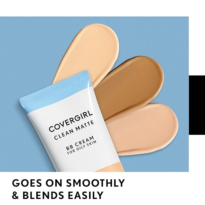 COVERGIRL - Clean Matte BB Cream, Oil-Free, Long-Lasting, Sensitive Skin, Lightweight, 100% Cruelty-Free (Pack of 2)