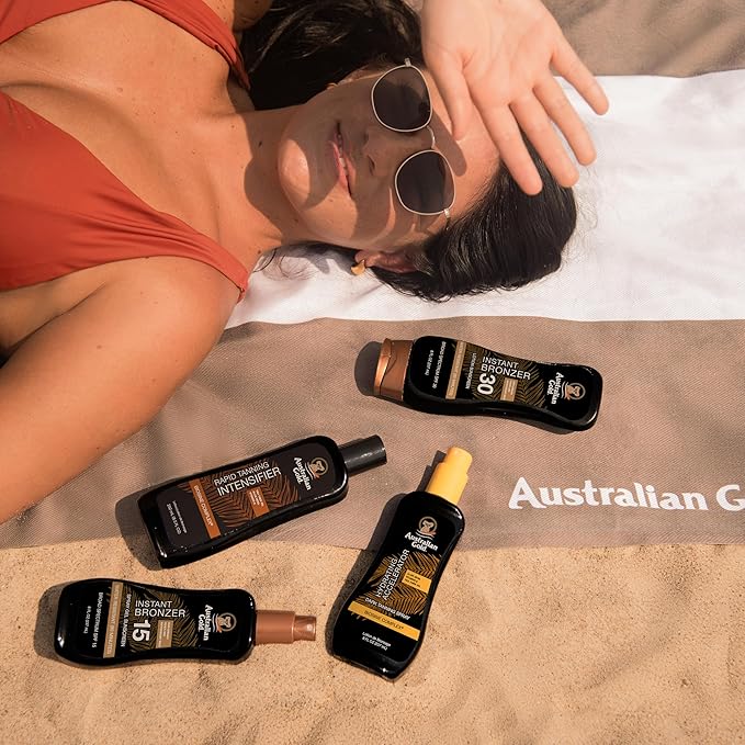 Australian Gold Spray Gel Sunscreen with Instant Bronzer SPF 15, 8 Ounce | Moisturize & Hydrate Skin | Broad Spectrum | Water Resistant | Non-Greasy SPF 15 8 Fl Oz (Pack of 1)