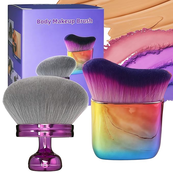 Extra Large Body Makeup Brush - Ultra Soft Self Tanner Brush - Kabuki Brush for Body Foundation & Makeup, Blending Applicator for Tanner, Applicator for Self Tanner (2 Pack)