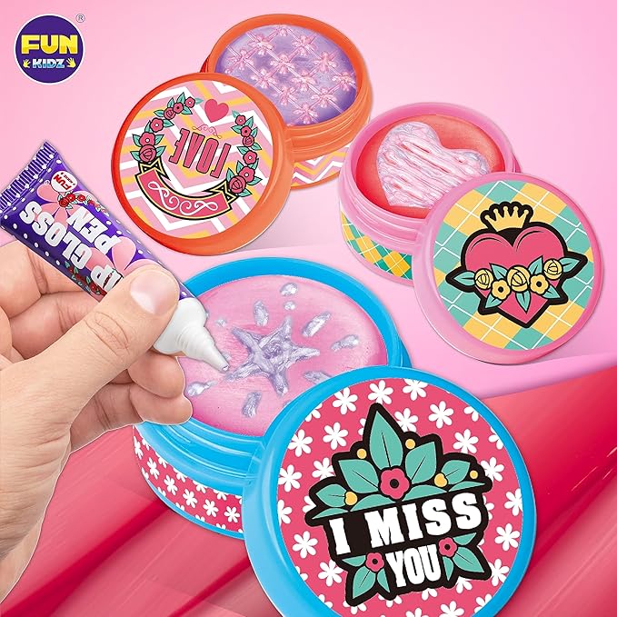 All Natural Lip Balm Kit For Girls, FunKidz Lip Gloss Making Kit For Kids Ages 8-10, 10-12 Girls Gift Makeup Science Lab