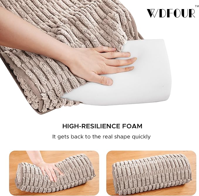 WdFour Headrest Memory Pillow, Support Cushions for Neck, Back or Foot for Sofas, Recliners, Office Chairs, Massage Chairs for Neck Pain Relief and Cervical Support(Khaki, 13" Wx2.7 D).