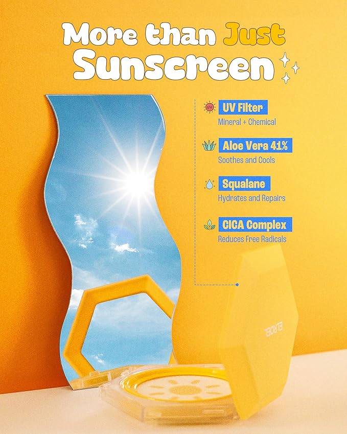 Pang Pang Big Sun Cushion Plus Refill - Korean Hypoallergenic & Cooling Face Sunscreen with Puff Sponge - Broad Spectrum SPF50+ PA++++ (0.88 oz)