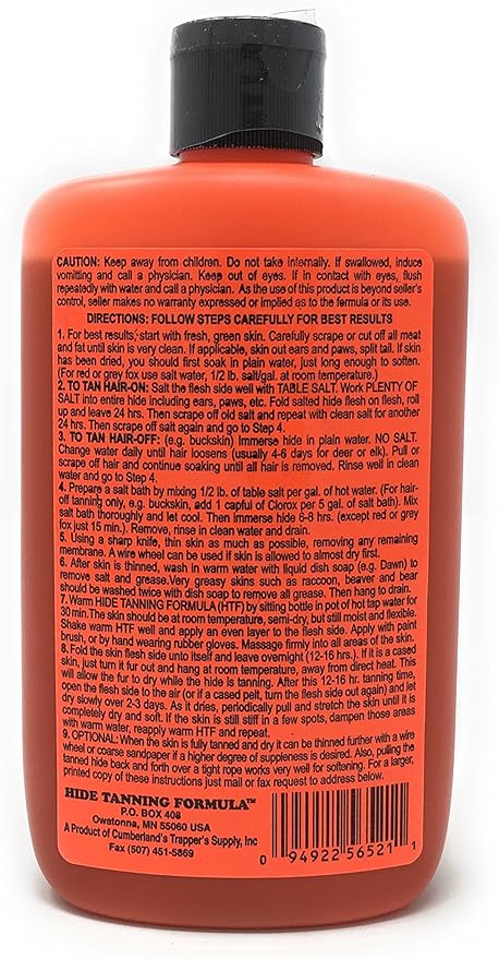 2-pk Trappers Hide and Fur Tanning Formula, Liquid, Natural-looking Tan Without Sun Exposure, All Skin Tones, Red