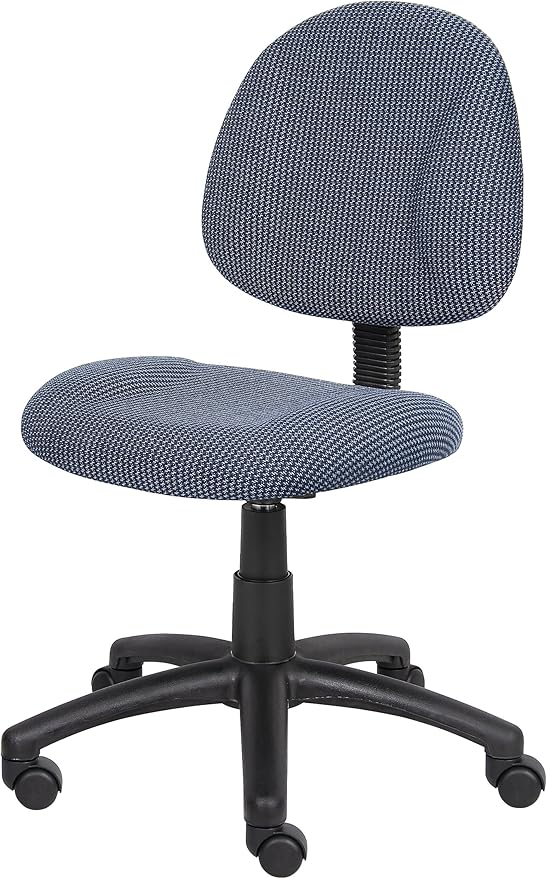 Boss Office Products B315-BE Perfect Posture Delux Fabric Task Chair Without Arms in Blue, 250