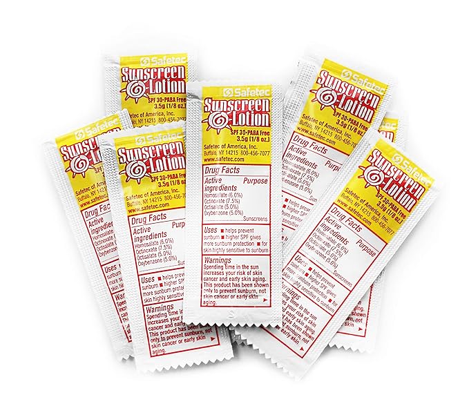 Safetec Sunscreen, 3.5 g. (.123 oz.) Pouch 25ct. Box (24 Boxes/case) SPF 30