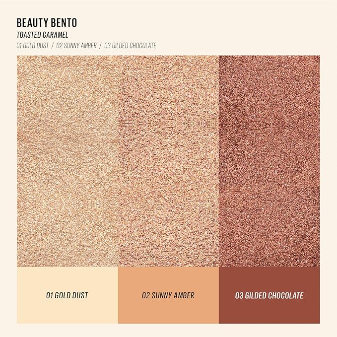Kaja Eye Bento Collection - Bouncy Eyeshadow Trio | Gilded Bronze Tones, Travel Size, 03 Toasted Caramel, 2019 Allure Best of Beauty Award, 0.03 Oz