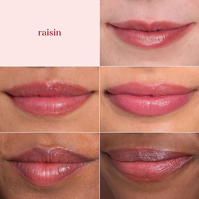 Burt's Bees Lip Shimmer, Raisin, Tinted Lip Balm Stick, Moisturizing for All Day Hydration with Natural Glowy Pigmented Finish & Buildable Color, 1 Count, 0.09 Oz