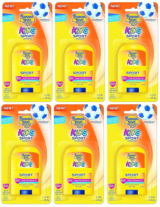 Banana Boat Spf#50+ Kids Sport Stick 0.5 Ounce (14ml) (6 Pack)