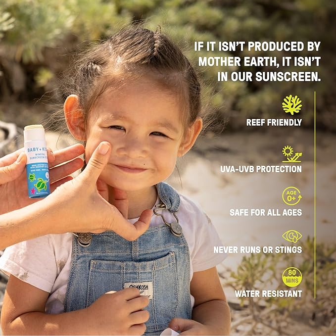 Raw Elements Baby & Kids Bundle - SPF 30 All Natural Sensitive Skin Sunscreen Stick and Tin, After Sun Body Gel, Sun Protection and Healing Combo