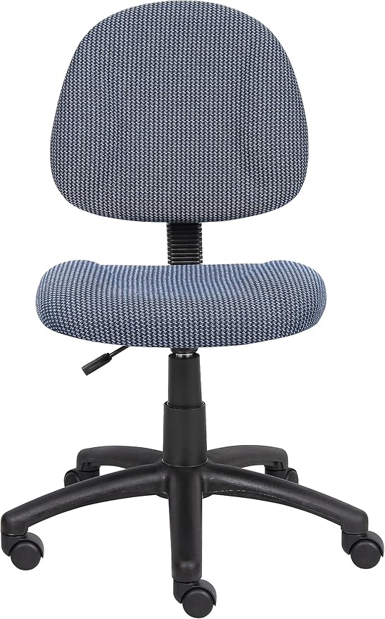 Boss Office Products B315-BE Perfect Posture Delux Fabric Task Chair Without Arms in Blue, 250