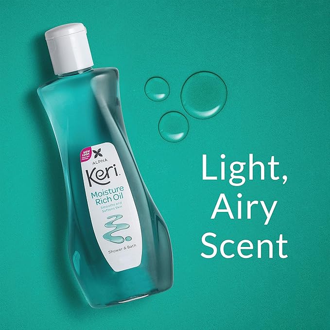 Keri Shower & Bath Moisture Rich Oil, Delicate, 16 Fl Oz