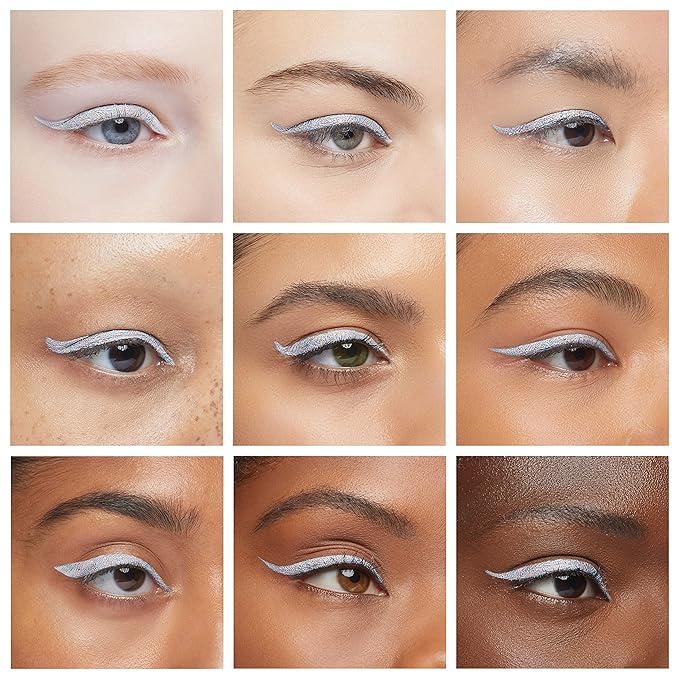 Erinde Liquid Glitter Eyeshadow Eyeliner, Korean Makeup Bling Under Eye Shadow, Shimmer Metallic, Lightweight Waterproof Long Wearing, Loose Glue for Sparkly Crystals Eye Makeup, Colorful Sequins